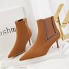 186-8 estilo europeu e americano moda simples botas finas salto fino salto alto pontiagudo strass brilhante slim botas curtas e botas nuas
