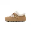 Zapatos de algodón acolchados Boken combinables para mujer, nuevos de otoño e invierno 2024, con forro polar, zapatos acolchados de algodón tipo guisante, cálidas botas de nieve de un solo paso