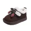 Botas de Nieve Francesas 2026 Invierno Nuevo Estilo Coreano para Niñas Suela Gruesa Cereza Lindas Botas de Algodón Zapatos Grandes de Algodón y Piel