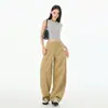 Caqui 2025 Primavera/Verano Nuevos Pantalones Anchos Adelgazantes Versátiles Curvados Tipo Plátano Pantalones Guadaña Pantalones Caqui