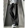 Jeans Rectos de Mezclilla Azul Crudo con Orillo Hombres 2026 Nuevos Pantalones High Street Retro Americano Tiro Alto Suelto Ligeramente Acampanados