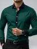 Camisa de Manga Larga Elástica Antiarrugas con Bloques de Color Casual de Negocios para Hombre de Amazon Transfronterizo Camisa de Otoño para Hombre