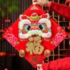 Pegatinas para puerta con el personaje Fu del año 2025 de la serpiente, nuevo par de dibujos animados estéreo, pegatinas con el personaje Fu del zodíaco, pegatinas del Festival de Primavera, decoración de postes de Año Nuevo