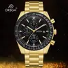 Reloj Multifuncional para Hombre Orsga, Elegante Cronógrafo con Calendario de Tres Ojos y Seis Manecillas, Reloj de Pulsera de Cuarzo Transfronterizo Transmitido en Vivo por el Fabricante