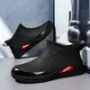 Botas de Lluvia Cortas para Hombre, Antideslizantes, Impermeables, Botas de Lluvia de Moda, Forradas de Felpa, Zapatos de Goma Cálidos, Zapatos de Trabajo para Agua de Caña Corta para Pesca, Cubrezapatos
