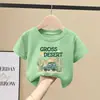 Camiseta de Manga Corta de Algodón Puro para Niños 2026 Verano Nuevo Estilo Casual Versátil Top de Verano Camiseta de Moda