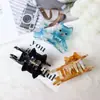 Pinza para el pelo de acetato de 6 cm Corazón Girly Lindo Mediana Lindo Pinza de Tiburón Frances Clip de Gato con Pedrería