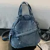 Bolsa de Peito Simples Estilo Novo 2026 Mochila Versátil de Jeans para Mulheres para Ir ao Trabalho Leve Mochila de Viagem para Estudantes