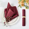 Quadrado para Casamento Hotel de Luxo Prato de Jantar Guardanapo Decorativo Tecido de Borda Travada de Alta Densidade Cor Sólida Simples Tecido de Guardanapo de Seda e Cetim