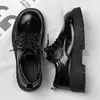 Botas Martin de punta ancha negras desgastadas de caña baja transfronterizas para hombre, Botas de trabajo británicas, Zapatos casuales de punta fina con suela gruesa que aumentan la altura