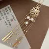 Nuevo Estilo Chino Metal Flor Borla Pasador de Pelo Tocados para Mujer Parte Trasera de la Cabeza Pasador de Pelo Accesorios para el Cabello Accesorios Vintage Pasador de Pelo