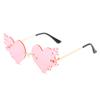 Gafas de sol personalizadas de moda transfronteriza sin marco Love Flame, gafas de sol de metal para mujer, fotografía callejera para hombres europeos y americanos