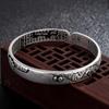Pulseira Sutra Zen Lótus Vintage Feminina Sutra Budista Pulseira Vintage Aberta Ajustável Coração de Lótus Sutra Pulseira Banhada a Prata
