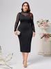Vestido plus size, comércio exterior europeu e americano, novo vestido feminino de manga comprida com lantejoulas, slim, sexy, vestido de festa para noite