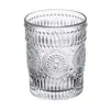Taza de agua con diseño de girasol, transparente, creativa, de cristal Phnom Penh con relieve vintage nórdico, taza de té, taza de jugo, regalo al por mayor
