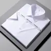 Camisa Masculina de Manga Longa em Seda de Amora Modal Casual de Negócios Profissional para o Trabalho Cor Sólida Microelástica