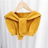 Chal infantil a juego de primavera y otoño de estilo coreano, ropa infantil de moda, capa de estilo cóncavo, chaleco de punto a rayas para niñas