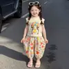 Traje Casual de Verano 2026 Nuevo para Niñas sin Mangas Conjunto de Dos Piezas Chaleco Delgado para Niños Pantalones Anti-Mosquitos de Verano