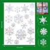 Tienda de calcomanías navideñas de copo de nieve y ciervo al por mayor 2025, calcomanías para ventana de tienda, pared, vidrio, calcomanías electrostáticas para ventana