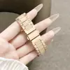 Relógio Feminino Moderno Rose Gold Totalmente Cravejado com Números Romanos, Mostrador Requintado, Movimento a Quartzo, Relógio de Pulso Multidial Tendência