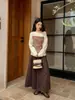 Neihe 2026 Pantalones Falda Básicos Casuales Versátiles de Algodón y Lino de Longitud Media Línea A para Mujer Primavera y Verano Nuevo Estilo 258107