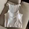 Alça de Ombro Invisível Camisola Sexy Colete Feminino Design de Verão Gola Transparente Elástico Slim-fit Emagrecedor Roupa Externa Top