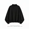 Nueva sudadera tipo polo de manga larga de moda para hombre, corte holgado, color liso simple, popular y a la moda, para primavera y otoño.