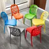 Cadeira de Jantar Moderna Simples Cadeira de Jantar Doméstica Nórdica Cadeira de Plástico Vermelho para Lazer Encosto Espessado Cadeira de Negociação para Adultos