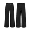 Jeans de Mezclilla Cruda Lavada Estilo Old Money Americano Corte Limpio Aspecto Retro Apilado Línea Delgada Dibujo Pantalones de Campana Unisex