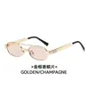 Nuevas gafas de sol de doble puente transfronterizas, gafas de sol poligonales de montura pequeña de moda callejera europea y americana, gafas de sol retro de moda
