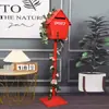Buzón de Hierro Forjado Estilo Británico Montado en Pared con Cerradura, Caja de Amor