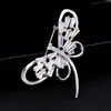 Joias da moda feminina Zircônia AAA Libélula microincrustada broche de alta qualidade fivela de lenço totalmente cravejada de diamantes feminina presente atacado