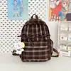 Mochila de Viaje a Cuadros Estilo Japonés Ins Artística Chica Suave, Modelo Nuevo de Primavera, Mochila de Estudiante Universitario de Alto Valor
