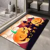 Felpudo de Halloween Transfronterizo Resistente a la Suciedad del Baño Terciopelo de Cristal Absorbente Antideslizante Felpudo para Puerta de Entrada Alfombra de Halloween