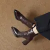 2026 Botas de Moda Estilo Coreano Otoño/Invierno Nuevas Impermeables con Plataforma y Tacón Alto para Mujer Tacón Grueso Suela Gruesa Botines Retro Punta Fina Botas de Moda