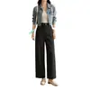Pantalones casuales de pierna ancha hechos a medida para mujer, nuevo estilo otoño e invierno, holgados, adelgazantes, versátiles, con caída, modernos, adecuados para ir al trabajo, azul marino