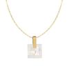 Xl382 Ballena Lluvia Joyería Mosaico Cuadrado Estilo Europeo y Americano Estilo Hong Kong Concha Collar Casual Cadena Clavícula Acero Titanio Chapado 18K