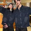 Chaqueta de Mezclilla Cruda Lavada con Levadura Estilo Retro Americano de Gama Alta para Hombre 2026 Primavera Marca de Tendencia Chaqueta Holgada de Trabajo