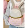 Dropshipping 2026 Modelo Nuevo Mochila Infantil con Bloques de Color, Bordado de Manzana Linda, Mochila Ligera de Viaje