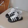 Zapatos de princesa con lazo, sandalias de punta cerrada verano 2026, zapatos de playa para niños, sandalias antideslizantes estilo coreano para niñas mayores