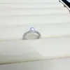Anel de Pérola de Água Doce Zhuji 5-6mm Aurora Prata de Lei S925 High-End Personalizado Leve Luxo Temperamento Unissex Estilo Empilhável