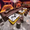 Sofá KTV lujo ligero sensación de alta gama mesa y sillas de bar sala de fiesta discoteca sala privada pequeño bar combinación de mesa de café luminosa