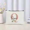 Bolsa de Maquiagem Floral Carta Casamento Presente para Madrinha Organizador de Cosméticos de Viagem Bolsa Lateral Estojo para Lápis Feminino Carteira
