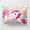 Almohada larga de unicornio de dibujos animados almohada de poliéster