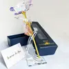 Caja de regalo con ventana para el Día de San Valentín, caja de regalo con papel de aluminio dorado y oro rosa, rosa con base, rosa dorado, rosa hecho a mano