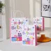 Bolsa de Papel Kraft de Dibujos Animados Bolsa Tote para Regalo de Cumpleaños Infantil en stock Venta al por Mayor Nueva Bolsa Creativa para Regalo de Dulces