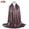 Primavera e Verão novo elegante versátil cor sólida plissado natural chiffon bico fechado lenço lenço lenço em estoque atacado transfronteiriço