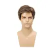 [en stock y entrega rápida] Pelucas europeas y americanas para hombre transfronterizas con flequillo oblicuo, cortas de fibra química, seda de alta temperatura, tocado