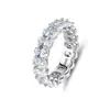 Anillo de Plata de Ley S925 con Diamante de Alto Carbono HW Estilo Ins Europeo y Americano Transfronterizo para Mujer Lujo Ligero Nicho Anillo Apilado de Circonita Diamante Rai