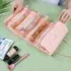 Bolsa de cosméticos para mujer, portátil, gran capacidad, para viaje, con compartimentos para brochas de maquillaje, almacenamiento de cuidado de la piel, bolsa separadora para lavado, bolsa de almacenamiento